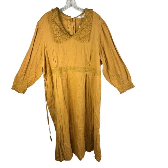 April Cornell Women's Dress Size 3X (W1) Modern Prairie Gold My Dear NEW Pockets - Picture 1 of 5